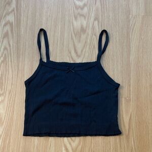 Brandy Melville Black Ribbed Cropped tank Size XS